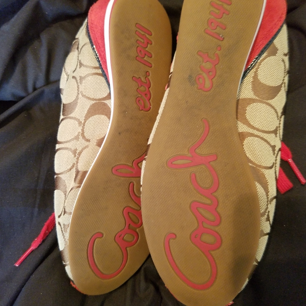 Authentic Coach Red Shoes, Like New - Picture 2 of 4